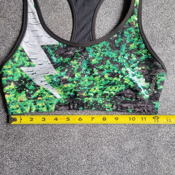 Reebok sequin print mesh dance sports bra - Picture 5 of 9
